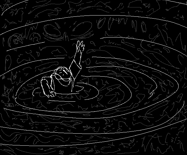 The child being sucked into the spiral.